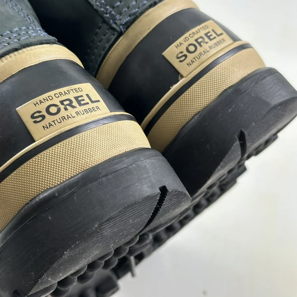 Sorel Caribou Lined Snow Boots Men's 7 Winter‎ Waterproof Leather Rubber Blue